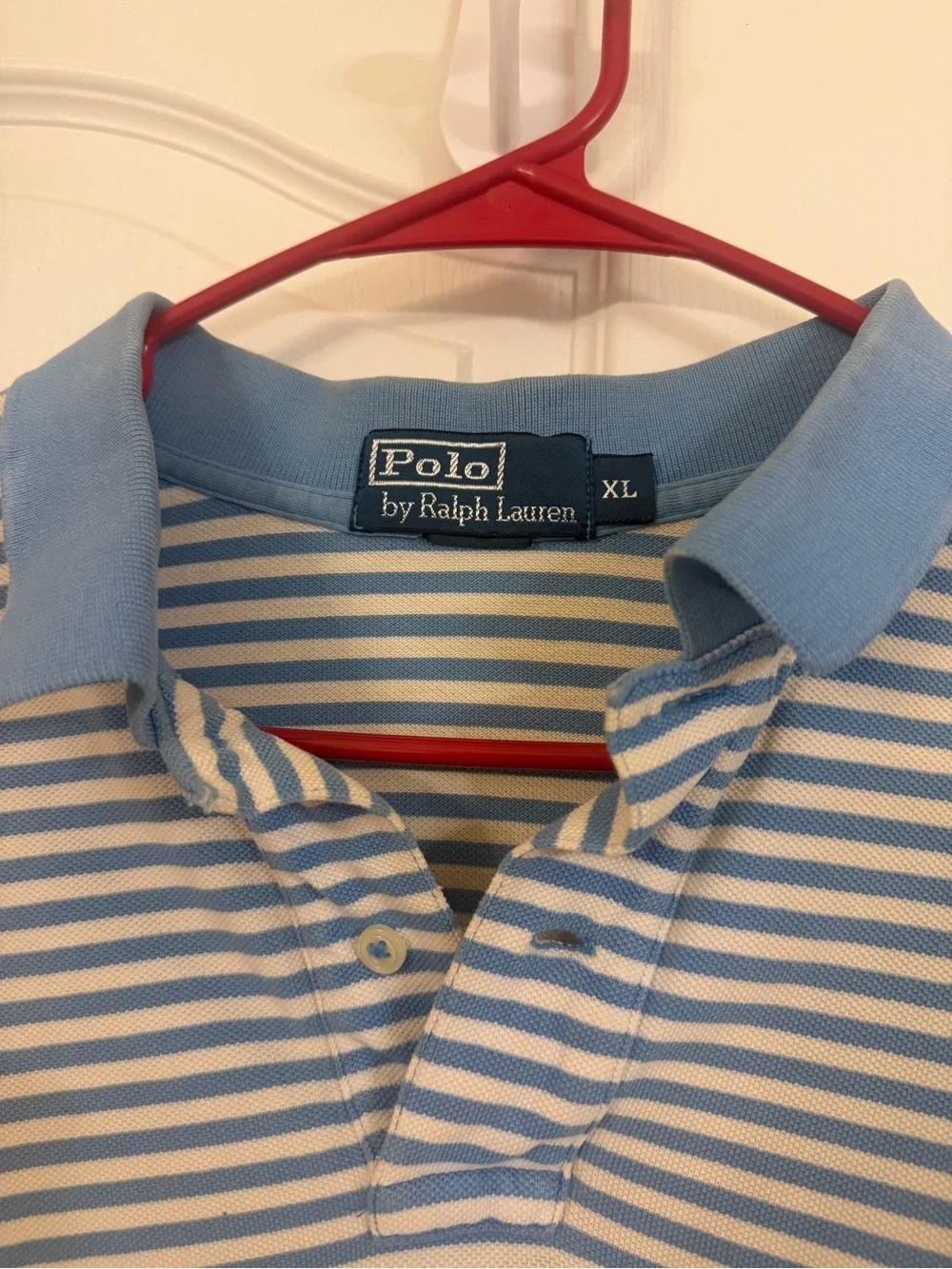 Ralph Lauren Light Blue & White Striped Polo Shirt